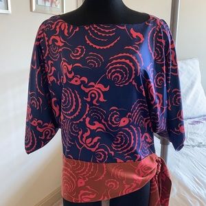 Rachel Roy Mandarin Silk Blouse